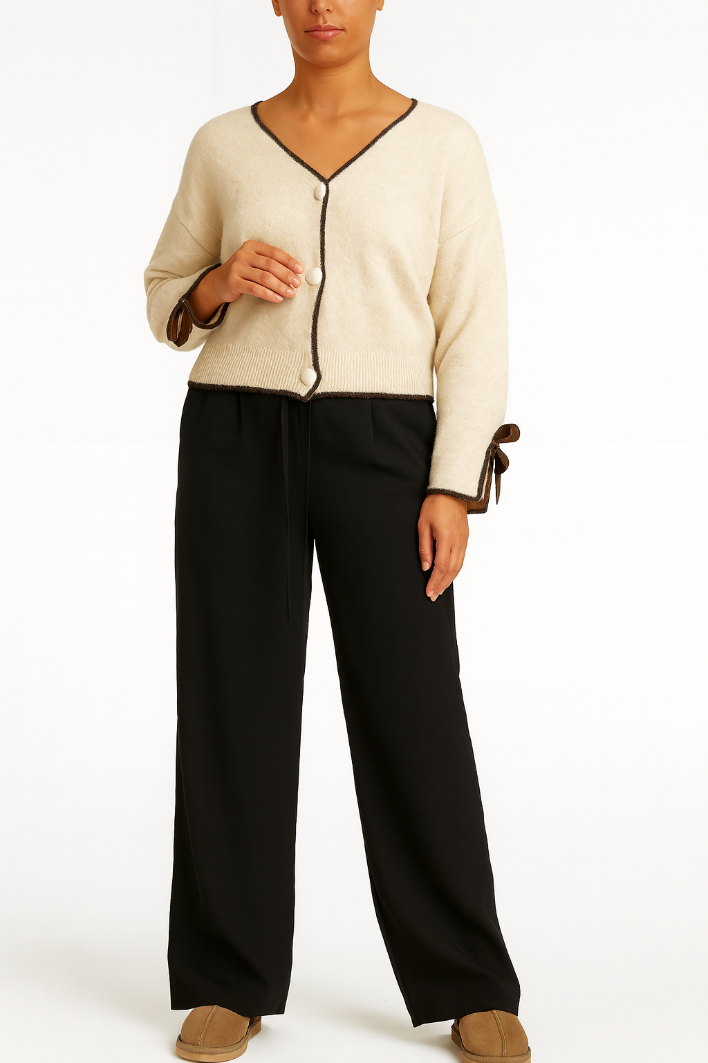 Relaxed Silk Touch Pants – Black