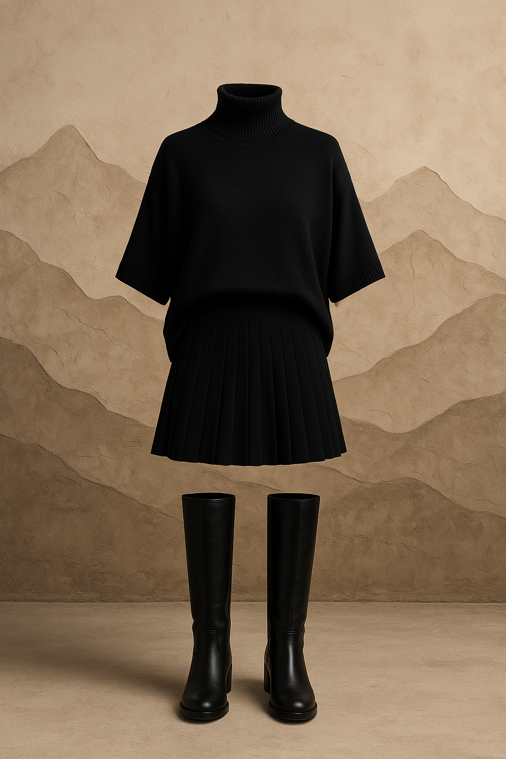 Minimalist Half-Sleeve Knit Set