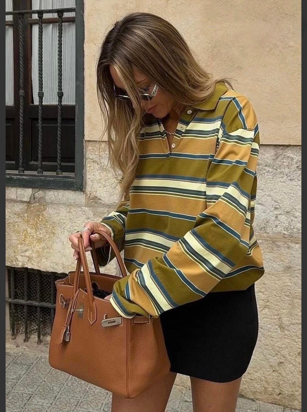 Vintage Olive Stripe Polo
